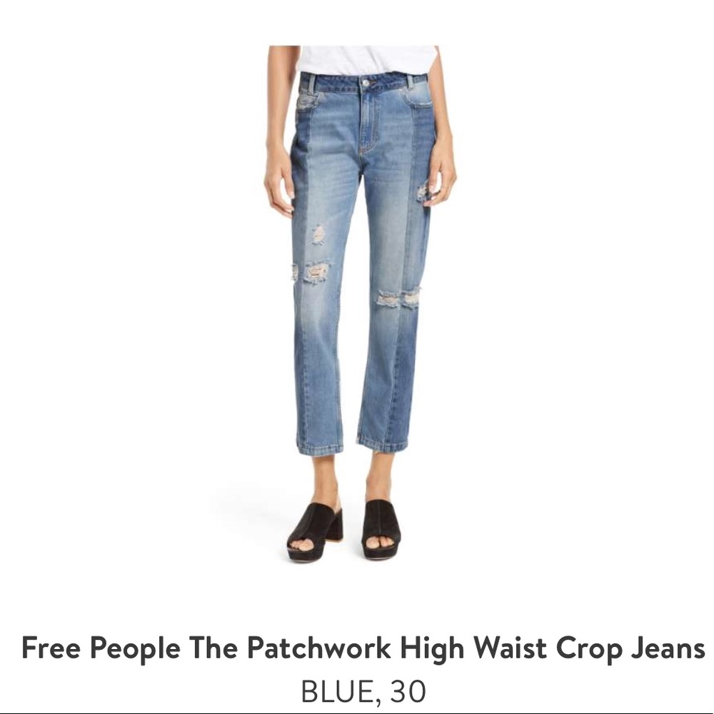 Final markdown 🔅 Free People high waisted patchwork cropped jeans